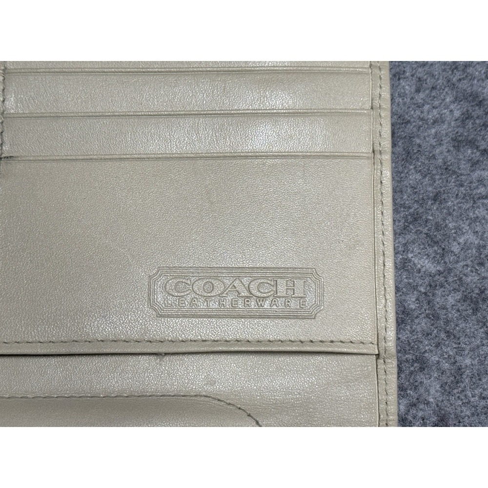 COACH VINTAGE BONE LEATHER STERLING CLUTCH Wallet - Picture 6 of 8